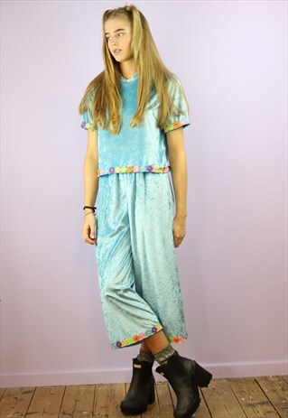 BLUE VELVET DAISY CHAIN CO-ORD