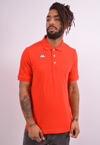 KAPPA MENS VINTAGE POLO SHIRT MEDIUM RED 90S