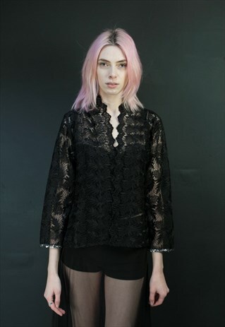 BLACK LACE SHIRT