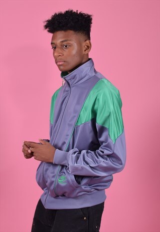 NIKE PURPLE AND GREEN TRACK JACKET