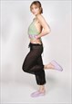 CROCHET HALTER TOP (XS/S) VINTAGE GREEN PASTEL CROP BODYCON