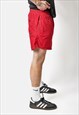 VINTAGE SUMMER SHORTS MEN'S IN RED Y2K 90S BOARD SWIM TRUNK