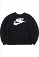 Vintage  Nike Sweatshirt Swoosh Crewneck Black Medium