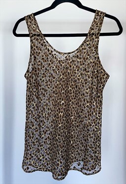 Vintage Y2K Sheer Cheetah Print Tank Top (M/L) 