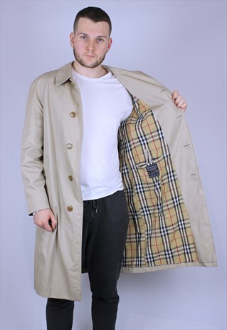 90S VINTAGE BURBERRY TRENCH BEIGE COAT ELEGANT JACKET