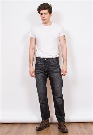 LEVI'S 501 FADED BLACK STRAIGHT LEG DENIM JEANS