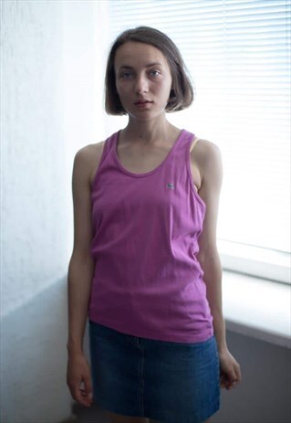 VINTAGE 80'S PINK SLEEVELESS LACOSTE SPORT TOP