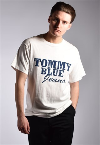 VINTAGE TOMMY HILFIGER BLUE JEANS T-SHIRT