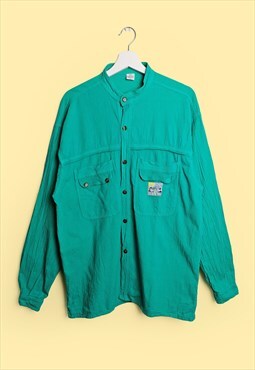 Vintage 80's 90's Unisex Turquoise Boyfriend Shirt