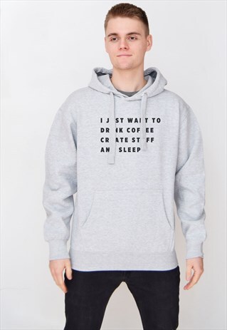 GREY COFFEE, CREATE, SLEEP HOODIE