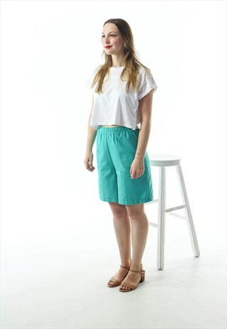 TEAL HIGH WAISTED SHORT / VINTAGE SUMMER SHORTS