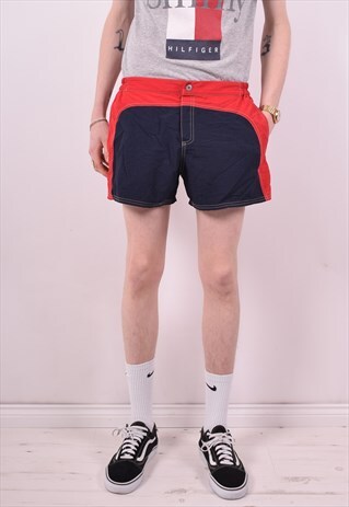 TRUSSARDI MENS VINTAGE SHORTS W34 NAVY BLUE 90'S
