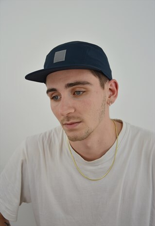 VINTAGE CARHARTT 5 PANEL REFLECTIVE FLAT CAP IN NAVY COLOR