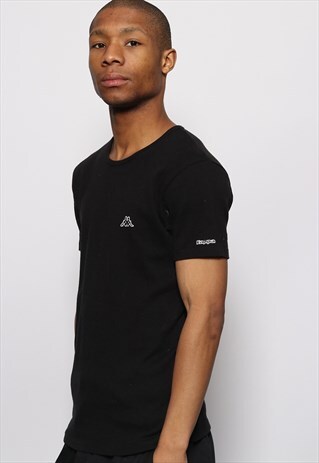 VINTAGE KAPPA T-SHIRT LOGO BLACK