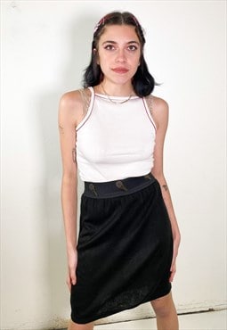 Vintage 90s mini keys black skirt 