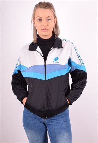 LOTTO WOMENS VINTAGE TRACKSUIT TOP JACKET XXL MULTI 90S