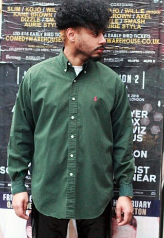 VINTAGE RALPH LAUREN GREEN BLAIRE SHIRT