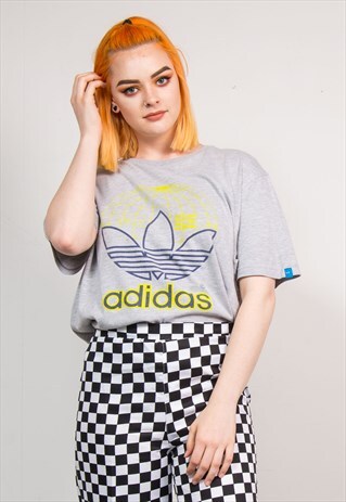 90'S VINTAGE ADIDAS GREY GLOBE T-SHIRT