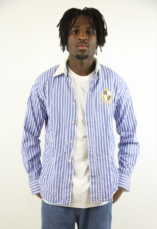VINTAGE TOMMY HILFIGER STRIPED BLUE SHIRT
