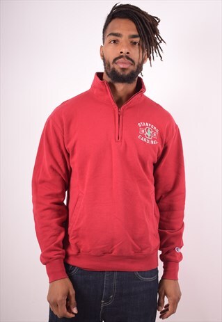 CHAMPION MENS VINTAGE SWEATSHIRT JUMPER MEDIUM RED 90S