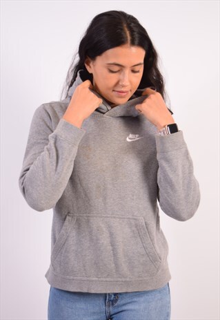 VINTAGE NIKE HOODIE JUMPER GREY