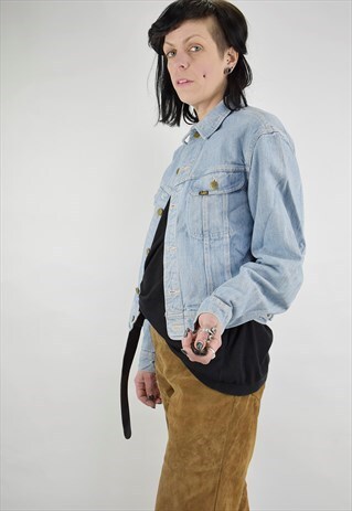 VINTAGE 90S LEE PALE STONEWASH DENIM TRUCKER JACKET