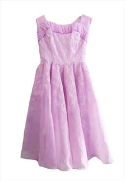 Vintage 1950s Revival Lilac Dress & Shawl