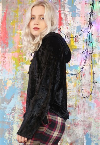 BLACK VELVET HOODIE