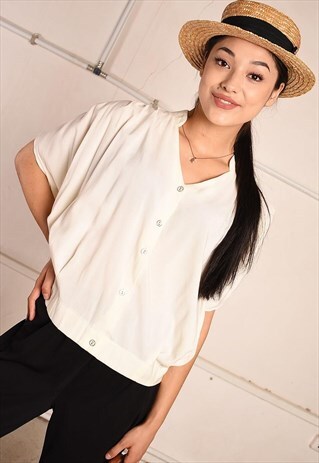 90'S RETRO MINIMALIST PARIS CHIC BLOUSE TOP