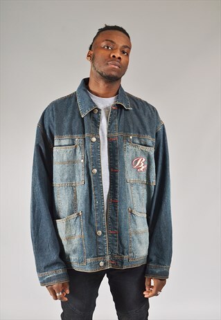 VINTAGE FADED DENIM JACKET DARK BLUE