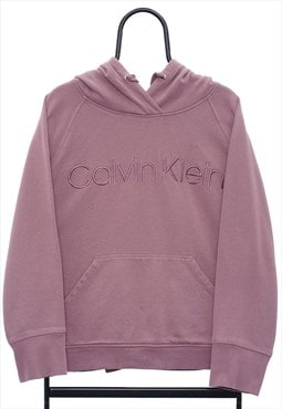 Retro Calvin Klein Spellout Pink Hoodie Womens