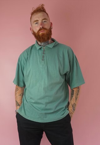 VINTAGE LARGE POLO SHIRT WITH EMBROIDERY