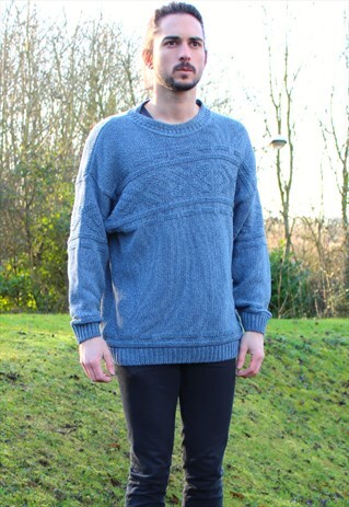 VINTAGE 90S SWEATER SHOP KNIT JUMPER - MEDIUM