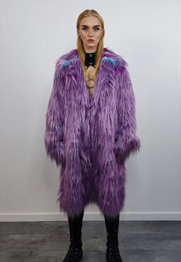 Taylor Swift purple coat faux fur Eras lavender haze jacket