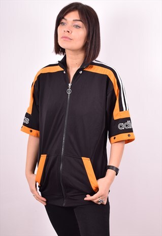 ADIDAS WOMENS VINTAGE TRACKSUIT TOP JACKET SLEEVELESS LARGE