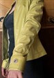 VINTAGE VERSACE 80S LEATHER JACKET CROPPED IN ACID GREEN