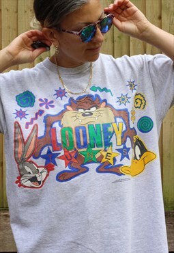Vintage 1994 Dated Looney Tunes t shirt in grey