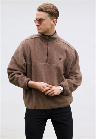 CHAMPION 1/4 ZIP USA FLEECE SWEATSHIRT