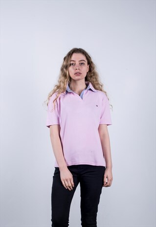 VINTAGE 1990S PINK TOMMY HILFIGER POLO SHIRT