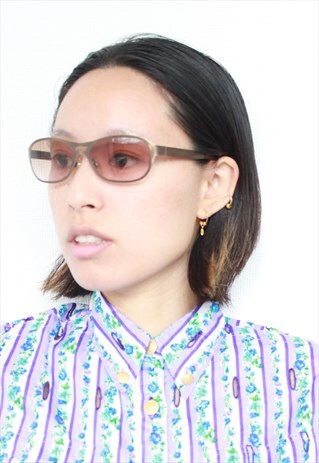 Y2K BROWN OMBRE TINT HALLE BERRY STYLE SUNGLASSES