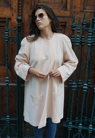 VINTAGE 70S LUISA SPAGNOLI PINK COAT IN WOOL