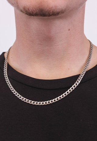 925 Sterling Silver Curb Chain Necklace - 5mm, 50cm Length