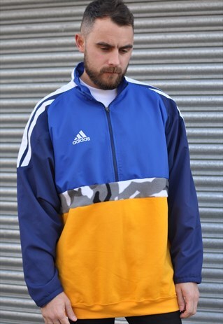 00'S Y2K ADIDAS REWORK 1/4 ZIP WINDBREAKER SPORTS SWEATSHIRT
