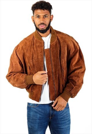 VINTAGE SUEDE BOMBER JACKET J2586