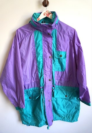 Vintage Raincoat Parka Windbreaker Jacket Rain Coat Track