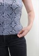 VINTAGE 90S SNAKE PRINT STRETCHY TOP RETRO ELASTIC TANK TOP