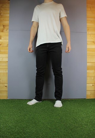 VINTAGE STONE ISLAND JEANS IN BLACK WITH PATCH LOGO