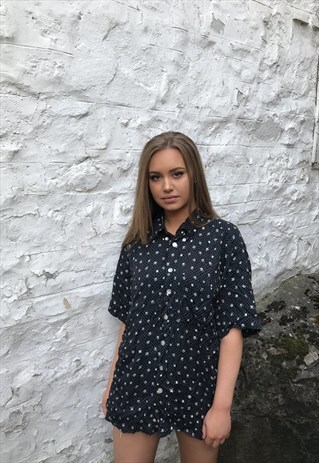 VINTAGE CRAZY PATTERNED UNISEX SHORT SLEEVE FESTIVAL SHIRT