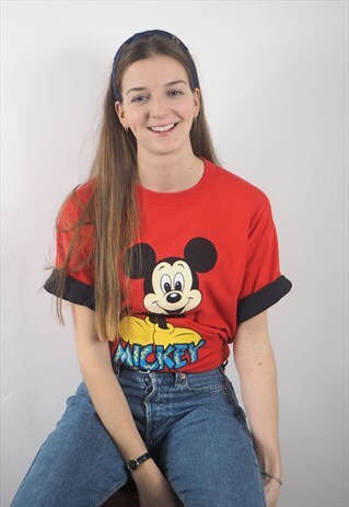 VINTAGE DISNEY RED MICKEY MOUSE T-SHIRT