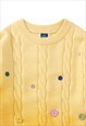 GRADIENT CABLE SWEATER DIY JUMPER RAVER KNIT TOP IN YELLOW